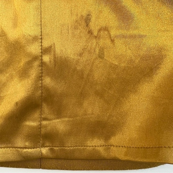 VINTAGE T TAHARI Sheath Belted Twisted Neckline Sleeveless Dress Gold Size 2 - Picture 14 of 14